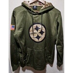 Pittsburgh Steelers Hoodie Mens M Green Camo Salute To Service Flag Claypool